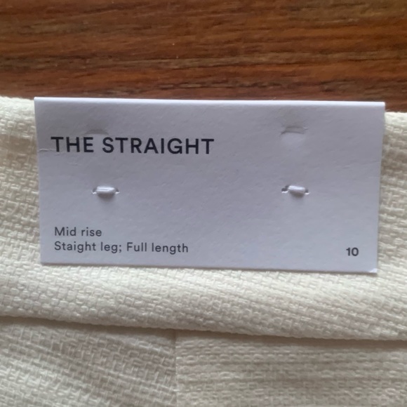 Ann Taylor Factory w’s 10 cream textured straight mid-rise full length pants - Picture 5 of 8